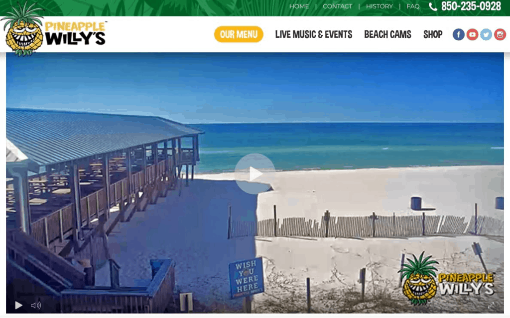 Panama City Beach Webcam at Pineapple Willy's